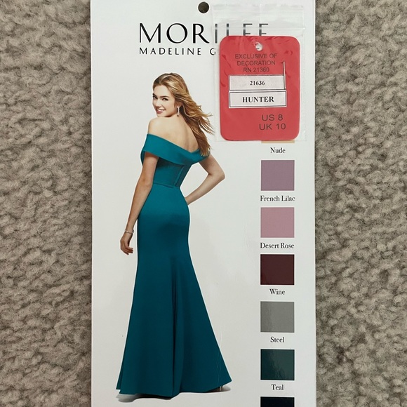 Morilee Madeline Gardner Crepe back satin bridesmaid dress hunter green - Picture 10 of 11